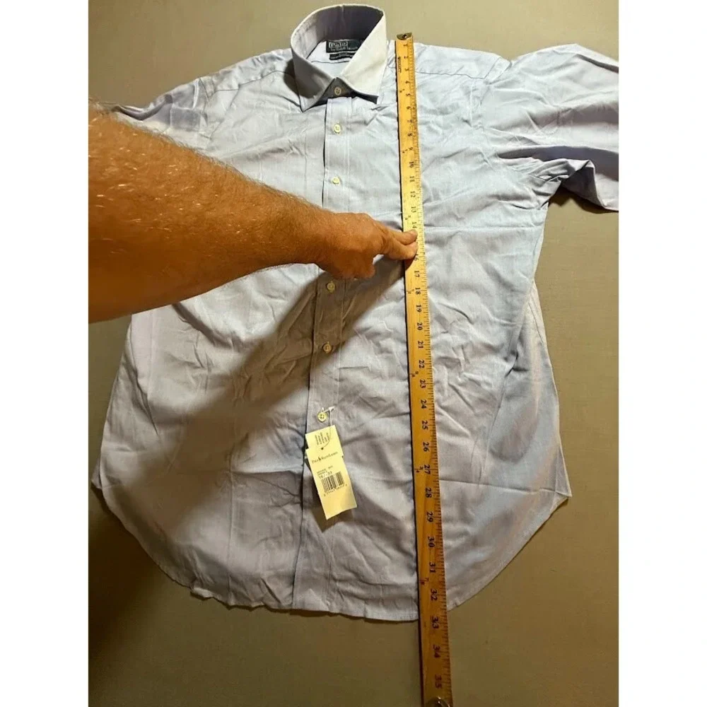 Polo Ralph Lauren Shirt Adult 16 1/2-33 Blue‎ Button Up Long Sleeve Casual Mens.